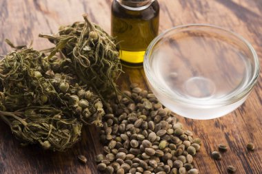 Esrar özü yaprakları ile