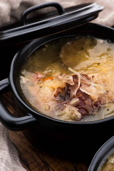 Sopa Col Con Carne Estilo Granja — Foto de Stock