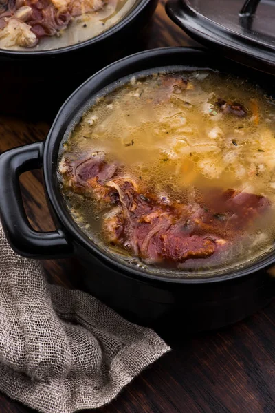 Sopa Col Con Carne Estilo Granja — Foto de Stock