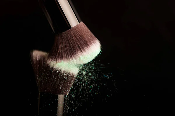 Cepillo Cosméticos Polvo Maquillaje Colorido — Foto de Stock
