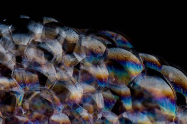 Siyah arkaplanda sabun köpüğü