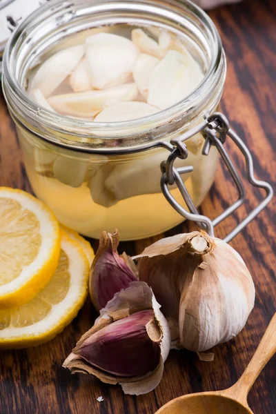 Garlic Best Specific Influenza Syrup Prepared Healthy Garlic Stock Image