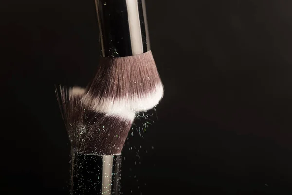 Cepillo Cosméticos Polvo Maquillaje Colorido — Foto de Stock