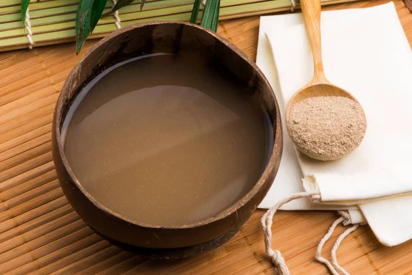 Bebida Kava Feita Partir Das Raízes Planta Kava Misturada Com — Fotografia de Stock