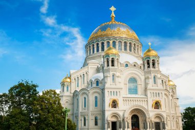 güzel deniz St. Nicholas Katedrali, Kronshtadt, St. Petersburg, Rusya Federasyonu