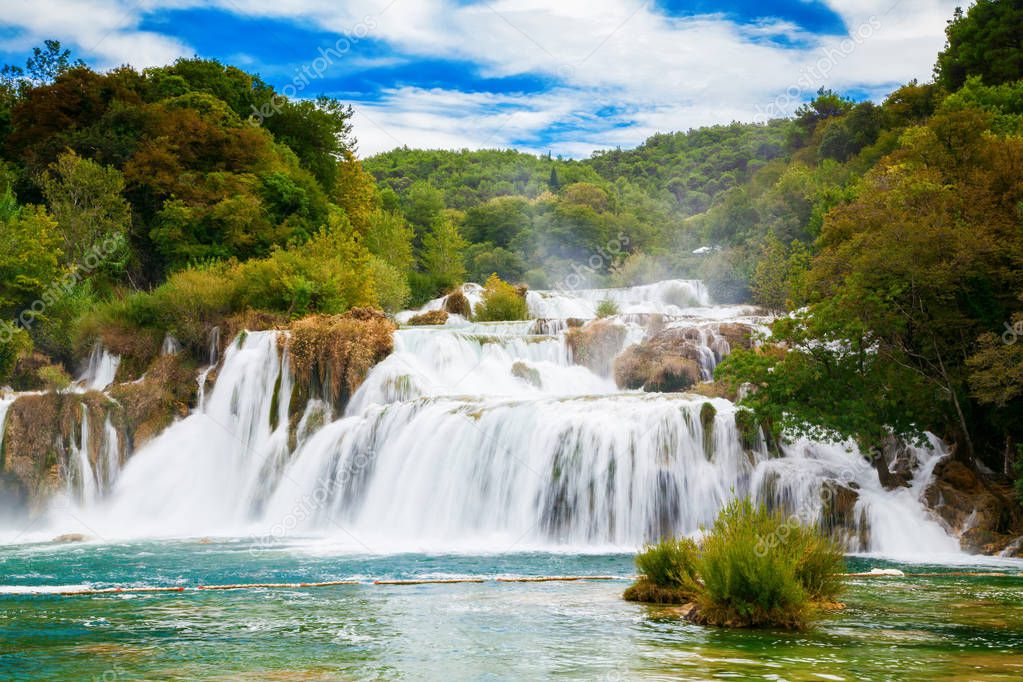 the biggest waterfall in Krka National Park - Skradinski Buk, Croatia