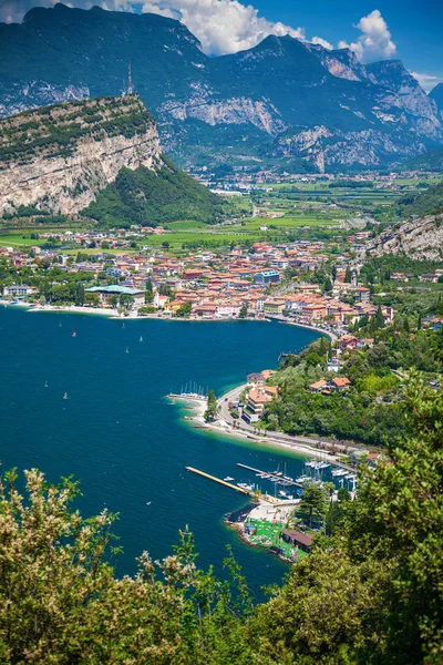 Beautiful view of a village Nago-Torbole — Stock Photo, Image