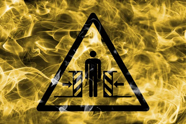 Риск Сокрушительной Опасности Предупреждающий Знак Дыма Треугольный Знак Опасности Дымовой — стоковое фото