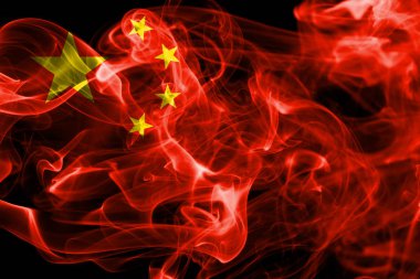 Çin duman bayrağı siyah zemin 