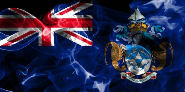 Rökflagg Tristan Cunha Brittiska Utomeuropeiska Territorier Förenade Kungarikets Beroende Territoriumflagga — Stockfoto