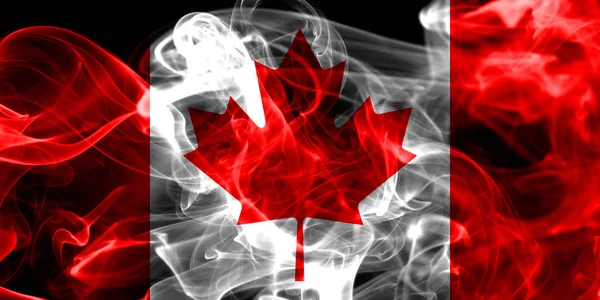 Canada Smoke Flag Black Background — Stock Photo, Image