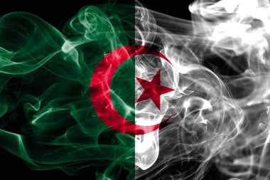 Cezayir duman bayrağı siyah zemin 