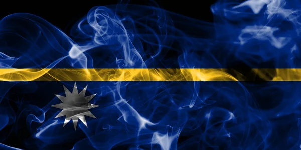 Nauru Smoke Flag Auf Schwarzem Hintergrund — Stockfoto