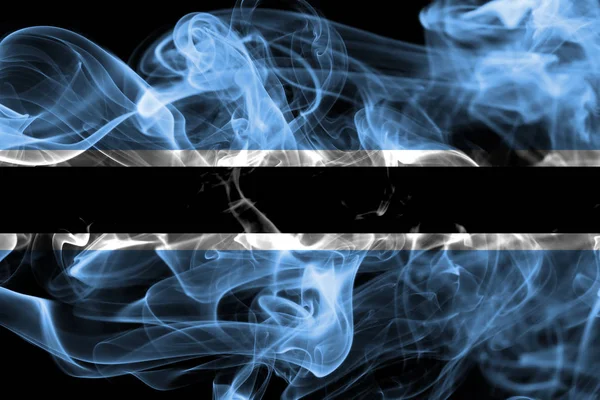 Botswana Füst Zászló Egy Fekete Háttér — Stock Fotó