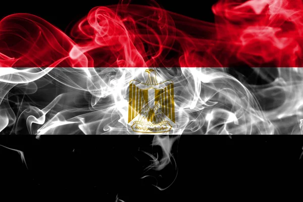 Vlag Van Egypte Rook Een Zwarte Achtergrond — Stockfoto