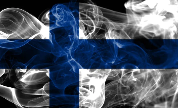 Финляндия Курит Флаг Черном Фоне — стоковое фото