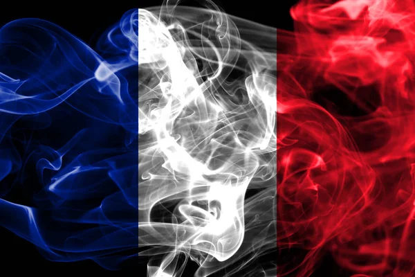 France Smoke Flag Black Background — Stock Photo, Image