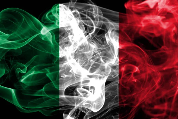 Bandera Humo Italia Sobre Fondo Negro — Foto de Stock