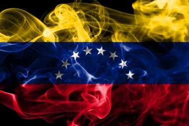 Venezuela smoke flag on a black background  clipart