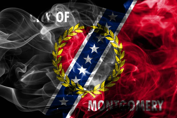 Flaga Dymna Miasta Montgomery Alabama State Stany Zjednoczone Ameryki — Zdjęcie stockowe