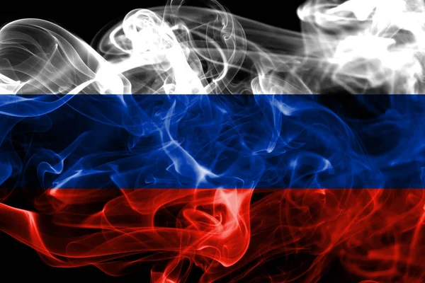 Russia Smoke Flag Black Background — Stock Photo, Image
