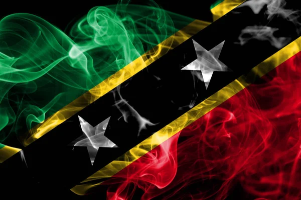 Saint Kitts Nevis Smoke Flag — Stock Photo, Image