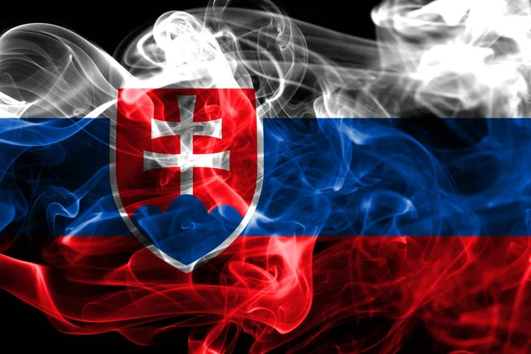 Eslováquia Fumaça Bandeira Fundo Preto — Fotografia de Stock