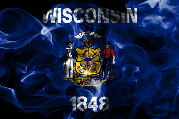 Wisconsin State Smoke Flag Estados Unidos América — Fotografia de Stock