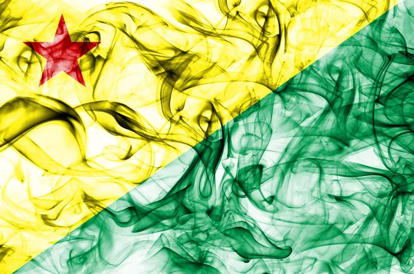 Acre Smoke Flag Bundesstaat Brasilien — Stockfoto