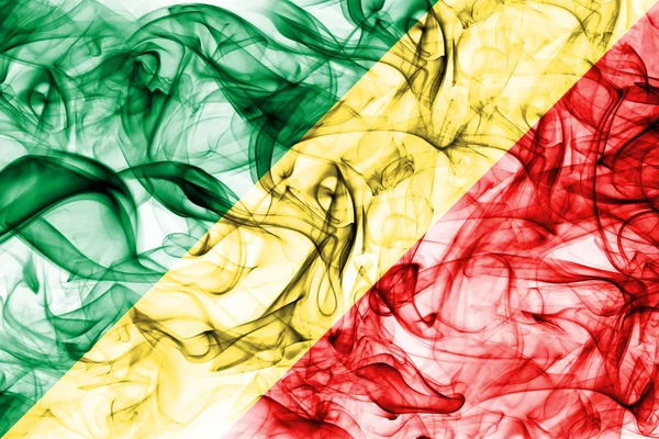 Flaga Konga Dymu Białym Tle — Zdjęcie stockowe