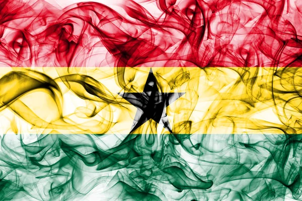 Ghána Füst Zászló Fehér Alapon — Stock Fotó