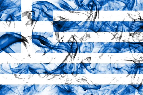 Bandera Humo Grecia Sobre Fondo Blanco —  Fotos de Stock