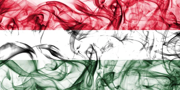 Hungary Smoke Flag White Background — Stock Photo, Image