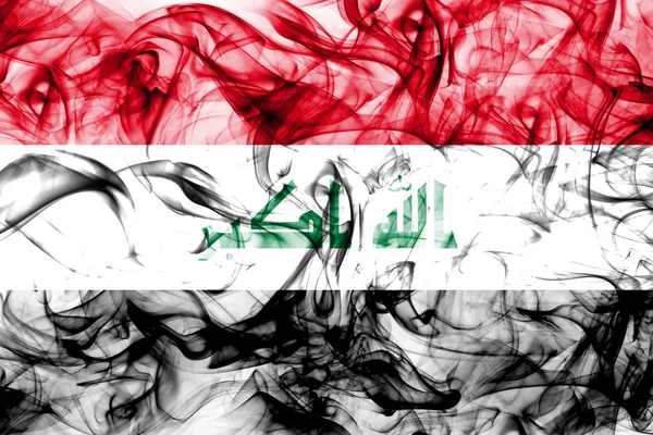 Vlag Van Irak Rook Een Witte Achtergrond — Stockfoto