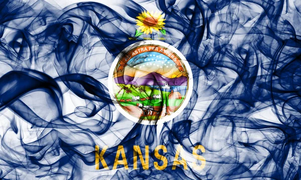 Kansas State Smoking Flag Verenigde Staten Van Amerika — Stockfoto