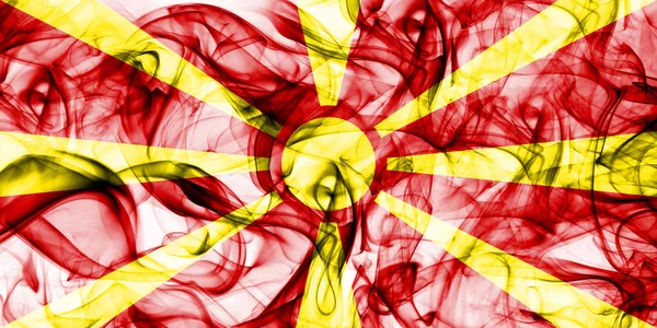 Македония Дым Флаг Белом Фоне — стоковое фото