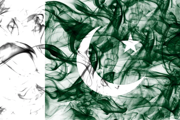 Pakistan Rauchfahne Auf Weißem Hintergrund — Stockfoto