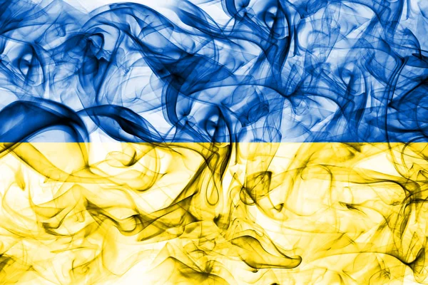乌克兰白色背景烟雾标志 — 图库照片