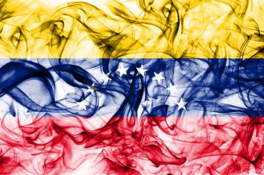 Venezuela duman bayrak beyaz bir arka plan üzerinde