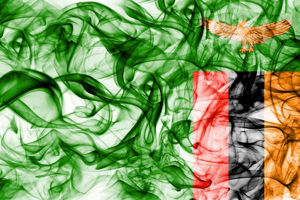 Замбия Дым Флаг Белом Фоне — стоковое фото