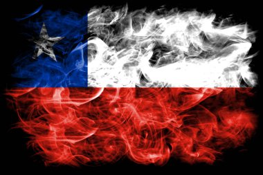 Siyah bir arka plan üzerinde duman Şili bayrağı 