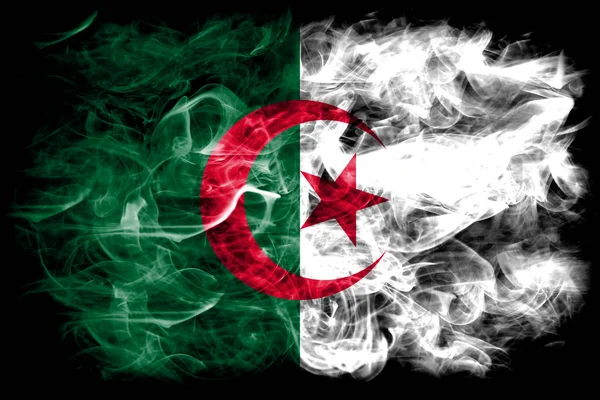 Algeriet Rök Flagga Svart Bakgrund — Stockfoto