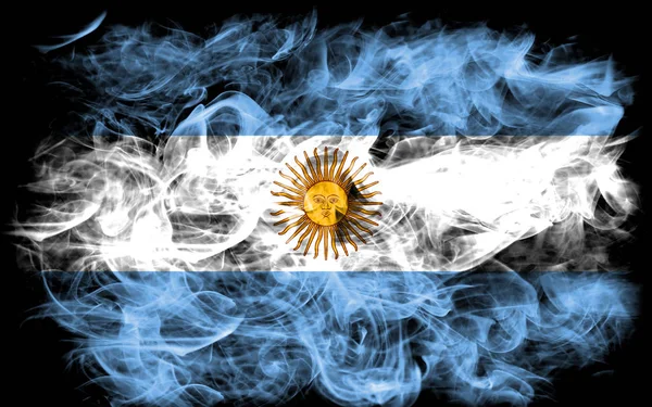 Bandera Humo Argentina Sobre Fondo Negro —  Fotos de Stock