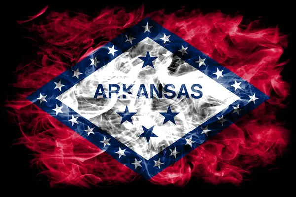 Arkansas State Smoke Flag Spojené Státy Americké — Stock fotografie