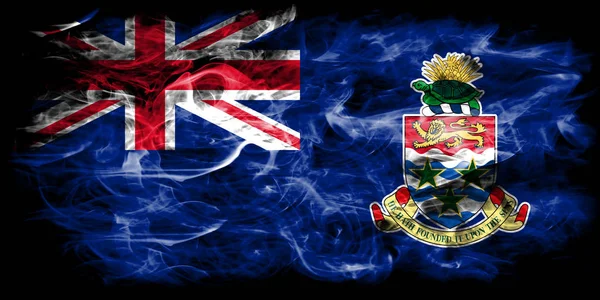 Flaga Dymu Kajmanach Brytyjskie Terytoria Zamorskie Flaga Terytorium Zależnego Wielkiej — Zdjęcie stockowe