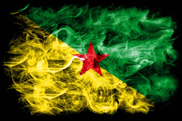 Bandiera Fumo Della Guiana Francese Francia Bandiera Del Territorio Dipendente — Foto Stock
