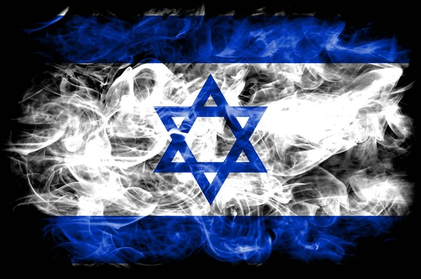 Israël Rook Vlag Een Zwarte Achtergrond — Stockfoto