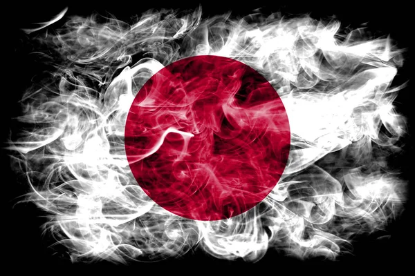 Vlajka Japonsko Kouře Černém Pozadí — Stock fotografie