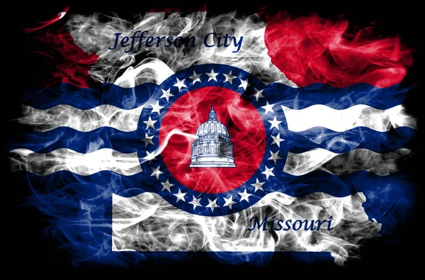 Jefferson City City Smoke Flag Missouri State Spojené Státy Americké — Stock fotografie