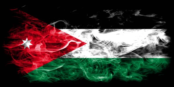 Jordânia Fumaça Bandeira Fundo Preto — Fotografia de Stock